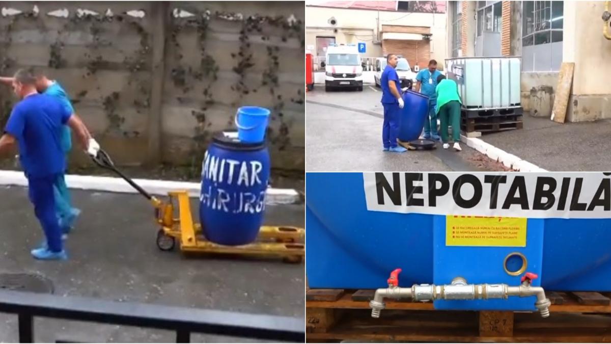 Imagini surprinzatoare la spitalul din Campina Medicii se spala cu apa
