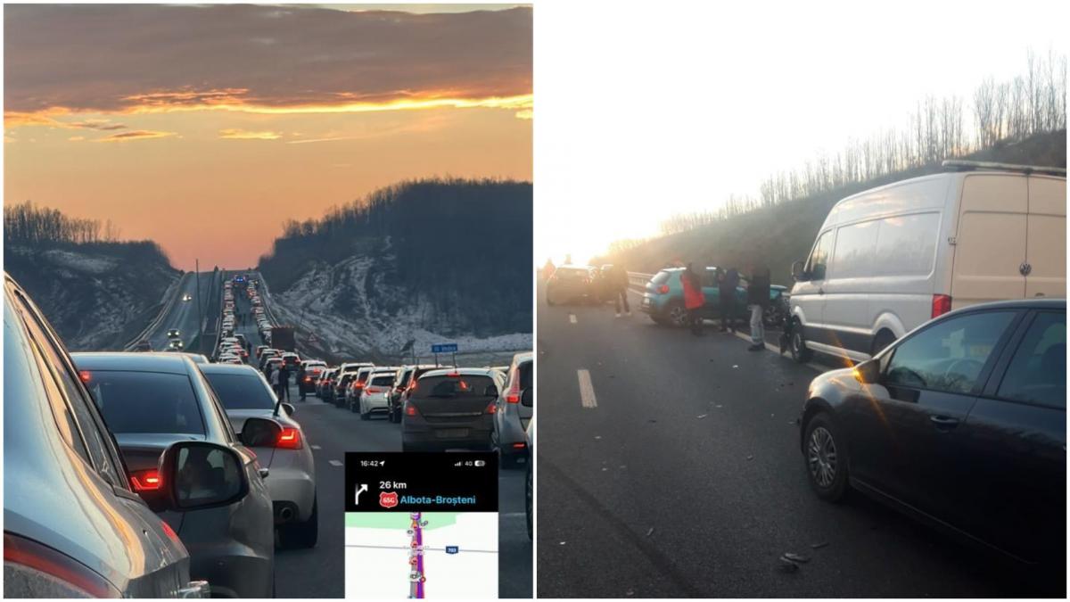 accident grav in olt cu zece masini si 27 de persoane