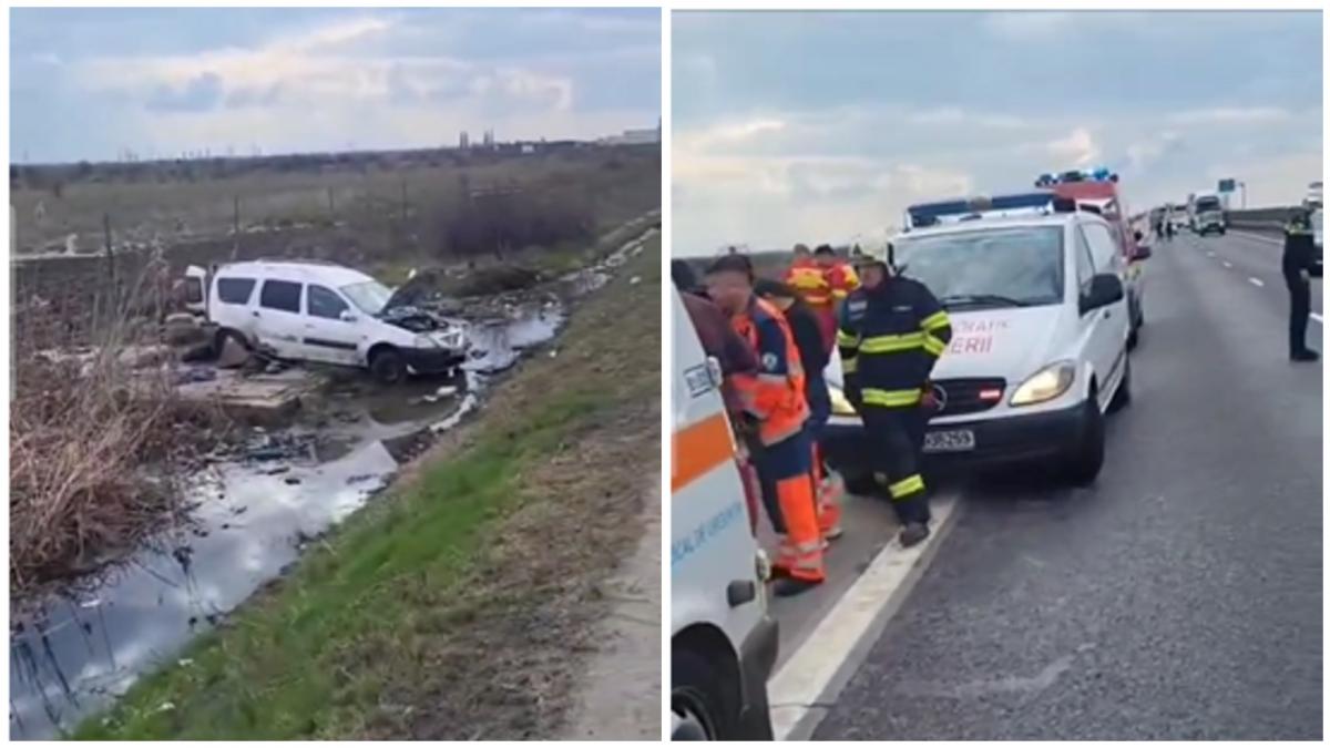 Accident deosebit de grav pe Autostrada Soarelui un barbat si a pierdut viata iar alti cinci au fost raniti in urma unei